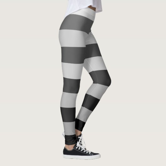Leggings Motif bloc de couleur rayé gris et dos (Droite)