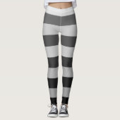 Leggings Motif bloc de couleur rayé gris et dos (Devant)