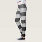 Leggings Motif bloc de couleur rayé gris et dos (Gauche)