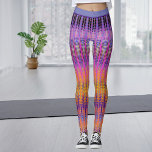 Leggings Motif bohème violet orange coloré<br><div class="desc">Mode avant bohème hippy vibe. Que vous soyez en route pour le travail,  l'école,  la salle de gym ou pour explorer la ville,  ces hardis pantalons de yoga vous assurent de le faire dans le style.</div>