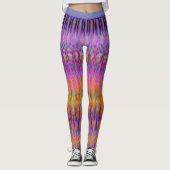 Leggings Motif bohème violet orange coloré (Devant)