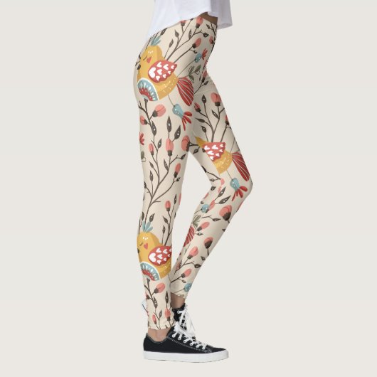 Leggings Motif Boho aux oiseaux mignons (Droite)