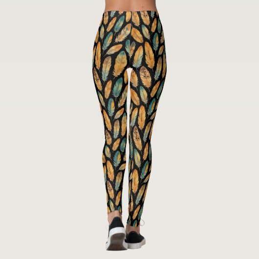 Leggings Motif Boho Feather (Dos)