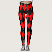 Leggings Motif Bold Red et Black Harlequin Check (Devant)
