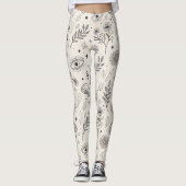 Leggings Motif botanique céleste (3) (Devant)