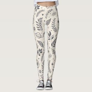 Leggings Motif botanique céleste (6)