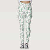 Leggings Motif botanique de Cactus (Devant)
