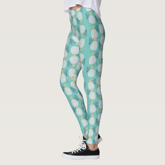 Leggings Motif botanique de plage Dollar de sable d'été (Gauche)