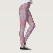 Leggings Motif botanique rose et gris Abstrait (Droite)