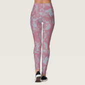 Leggings Motif botanique rose et gris Abstrait (Dos)