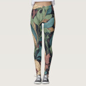 Leggings Motif botanique sophistiqué chic victorien complex (Devant)
