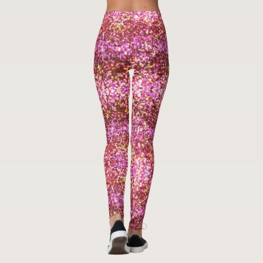 Leggings Motif brillant argent rose or brillant (Dos)