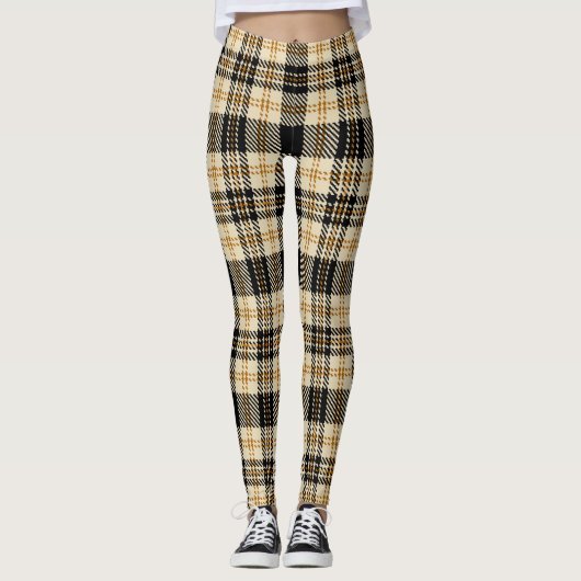 Leggings Motif Brown couleur beige noir (Devant)
