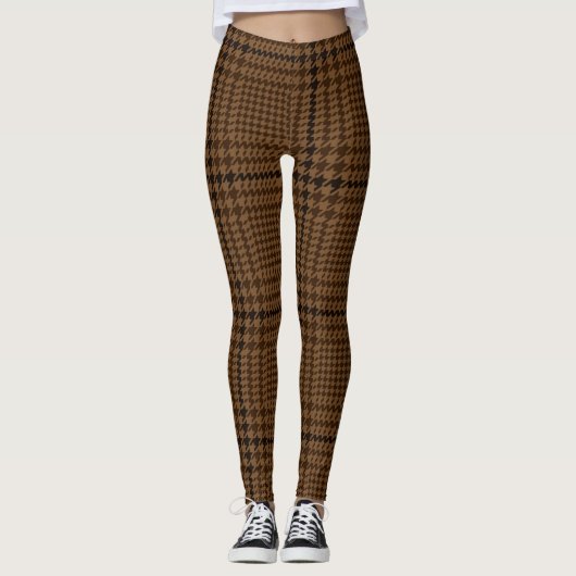 Leggings Motif Brown Houndstooth Glen Check (Devant)