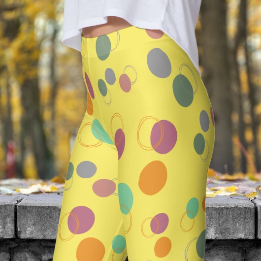 Leggings Motif Bubble Jaune