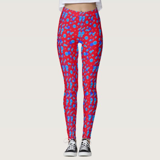 Leggings Motif bulle C01.bleu Rouge BG (Devant)