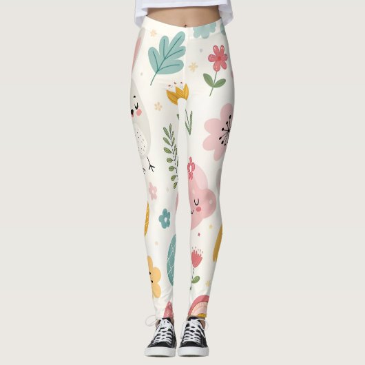 Leggings Motif Bunny de Pâques (Devant)