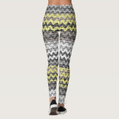Leggings Motif Burlap gris jaune blanc (Dos)