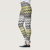 Leggings Motif Burlap gris jaune blanc (Gauche)
