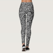 Leggings Motif cachemire noir et blanc (Dos)
