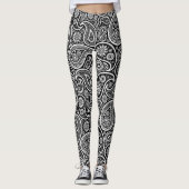 Leggings Motif cachemire noir et blanc (Devant)