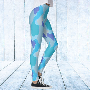 Leggings Motif Camo bleu Glacier