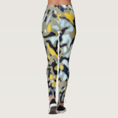 Leggings Motif Camo - Jaune Blanc Beige Bleu Noir (Dos)