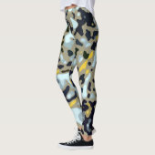 Leggings Motif Camo - Jaune Blanc Beige Bleu Noir (Gauche)