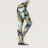 Leggings Motif Camo - Jaune Blanc Beige Bleu Noir (Droite)