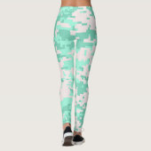 Leggings Motif Camo numérique à la menthe (Dos)