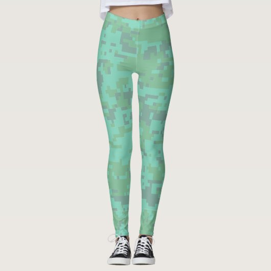 Leggings Motif Camo numérique Minty (Devant)