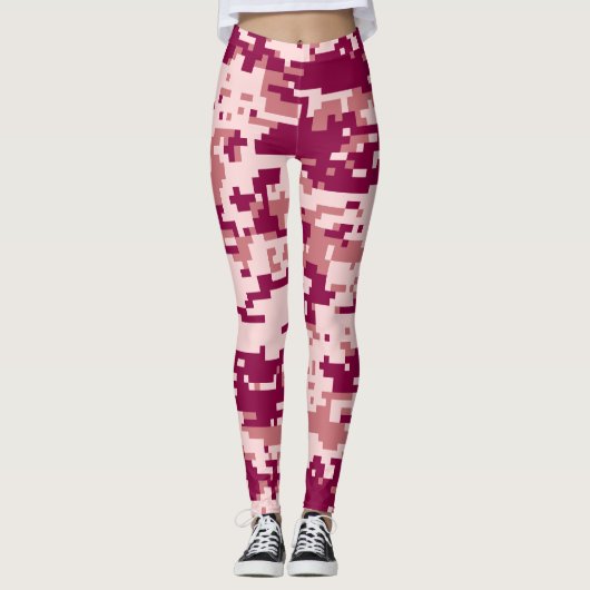 Leggings Motif Camo numérique rose (Devant)