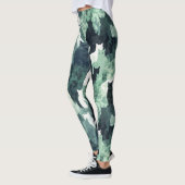Leggings Motif Camouflage de chats verts (Gauche)