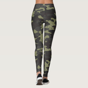 Leggings Motif camouflage gris olive patte de chaton de cha