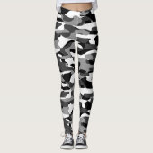 Leggings Motif Camouflage noir et blanc gris foncé (Devant)