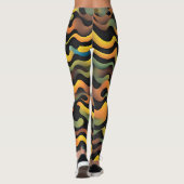 Leggings Motif camouflage vert jaune Aquarelle (Dos)