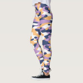 Leggings Motif camouflage violet violet bleu foncé jaune (Gauche)