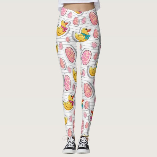 Leggings Motif Canard Et Oeufs De Pâques (Devant)