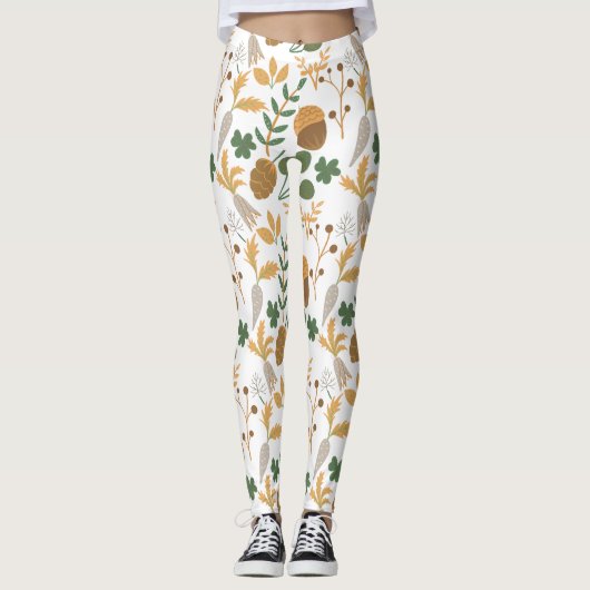 Leggings Motif Carottes Et Noix (Devant)