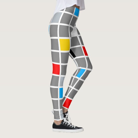 Leggings Motif carré de couleur géométrique Mondrian (Droite)