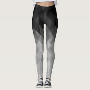Leggings Motif carré géométrique en niveaux de gris
