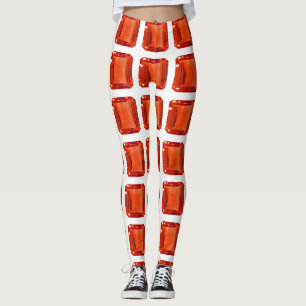 Leggings Motif Carré orange