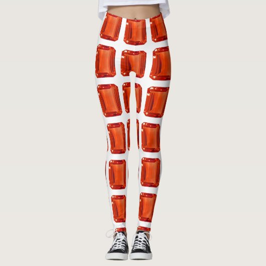 Leggings Motif Carré orange (Devant)