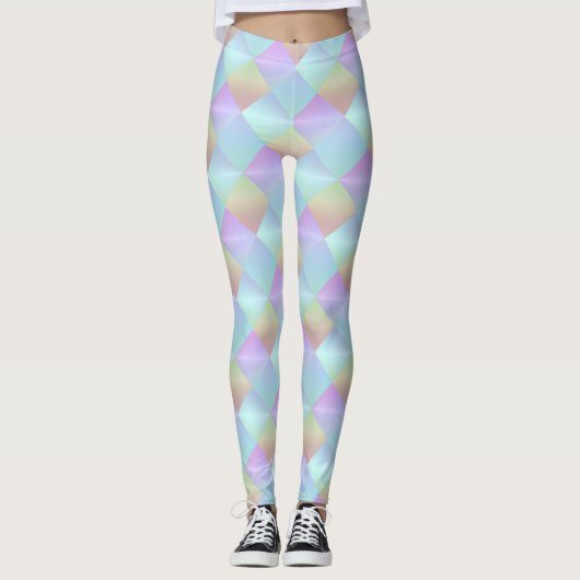 Leggings Motif Carré Pastel (Devant)