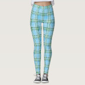 Leggings Motif carreau tartan neige hivernale (Devant)