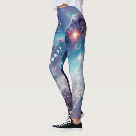 Leggings Motif céleste bleu violet (Gauche)