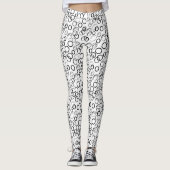 Leggings Motif Cercle noir et blanc Abstrait (Devant)