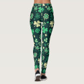 Leggings Motif chanceux vert-foncé de shamrock de St (Dos)