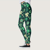 Leggings Motif chanceux vert-foncé de shamrock de St (Gauche)