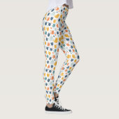Leggings Motif Chat Mignon Bleu Jaune Orange Kawaii (Droite)